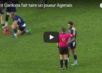 Vidéo: Laurent Cardona fait taire un joueur Agenais avec humour