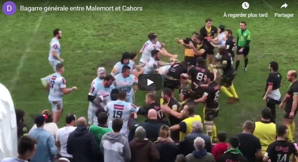 Vidéo: Bagarre générale entre Malemort et Cahors